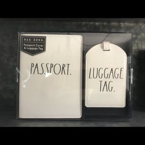 Rae Dunn luggage tag and passport cover.